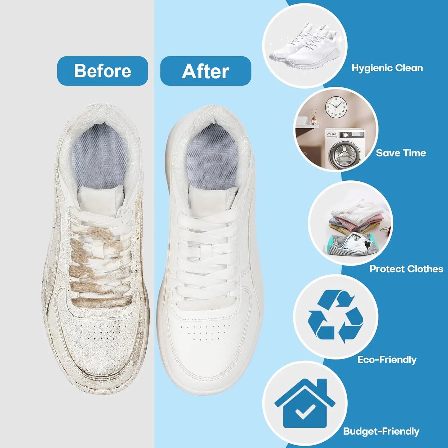 Shoe Washing Machine Bag Reusable Sneaker Cleaning Bag for Washer Dryer Protective Mesh Laundry Bag for Tennis Shoes All Size