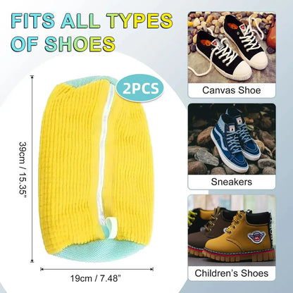 Shoe Washing Machine Bag Reusable Sneaker Cleaning Bag for Washer Dryer Protective Mesh Laundry Bag for Tennis Shoes All Size