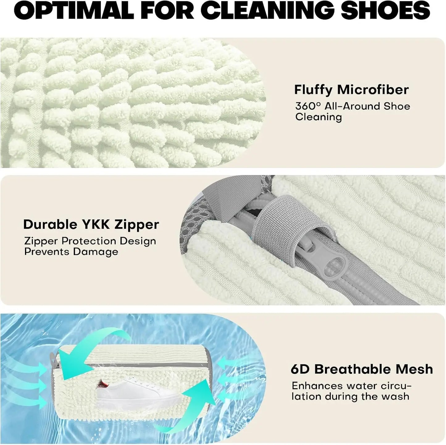 Shoe Washing Machine Bag Reusable Sneaker Cleaning Bag for Washer Dryer Protective Mesh Laundry Bag for Tennis Shoes All Size